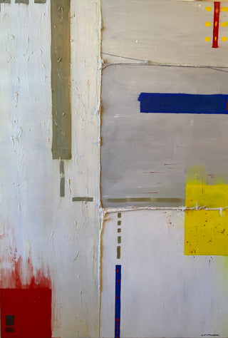 Primary Diversions I: Large Scale Original Mixed Media Painting by Catherine F. Powers